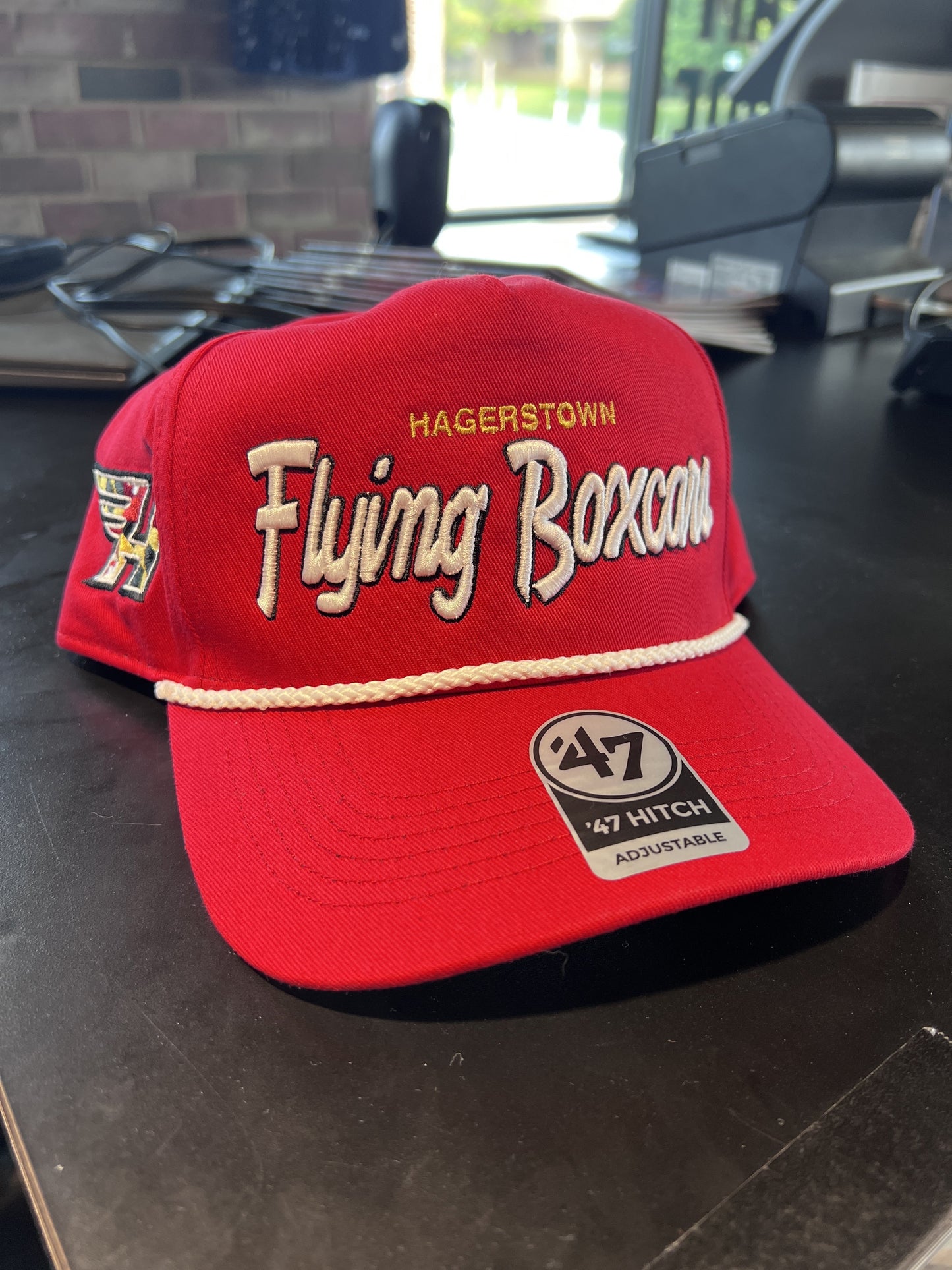 Red Hitched Up Rope Hat