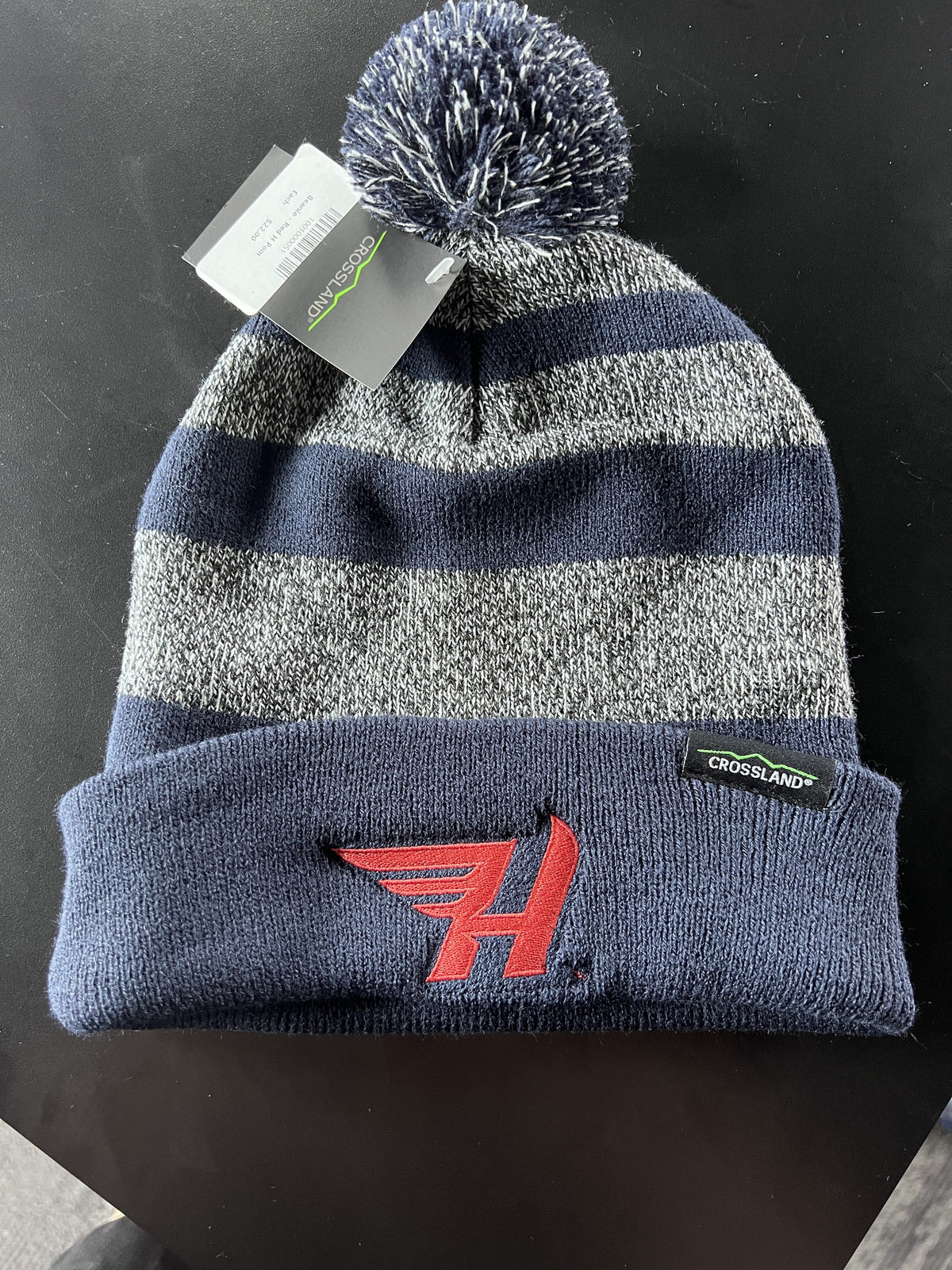 Beanie - Red H Pom